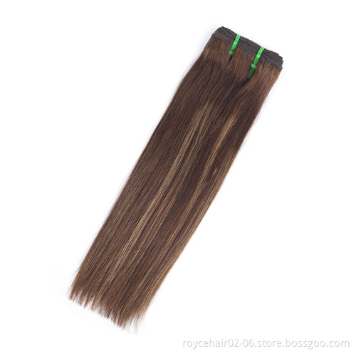 Royce  Piano Color Human Hair Weave,P4/27 Colored Mixed Color Hair Weft Super Double Drawn Hair Extensions